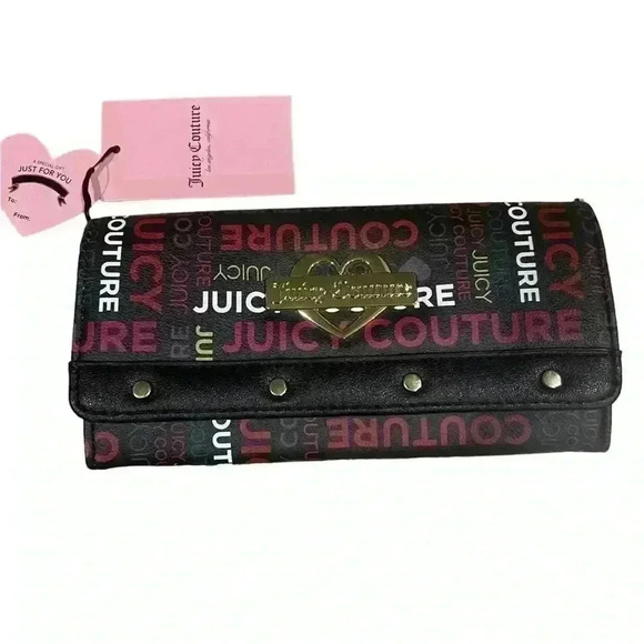NWT Juicy Couture Glam Elongated Flap Wallet 8” x 4”,👝 12 card slots - Picture 1 of 4